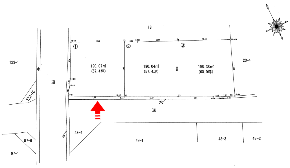 区画図 平川市尾上栄松 区画1