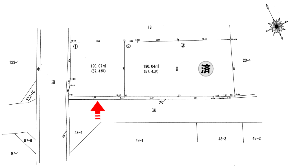 区画図 平川市尾上栄松 区画1