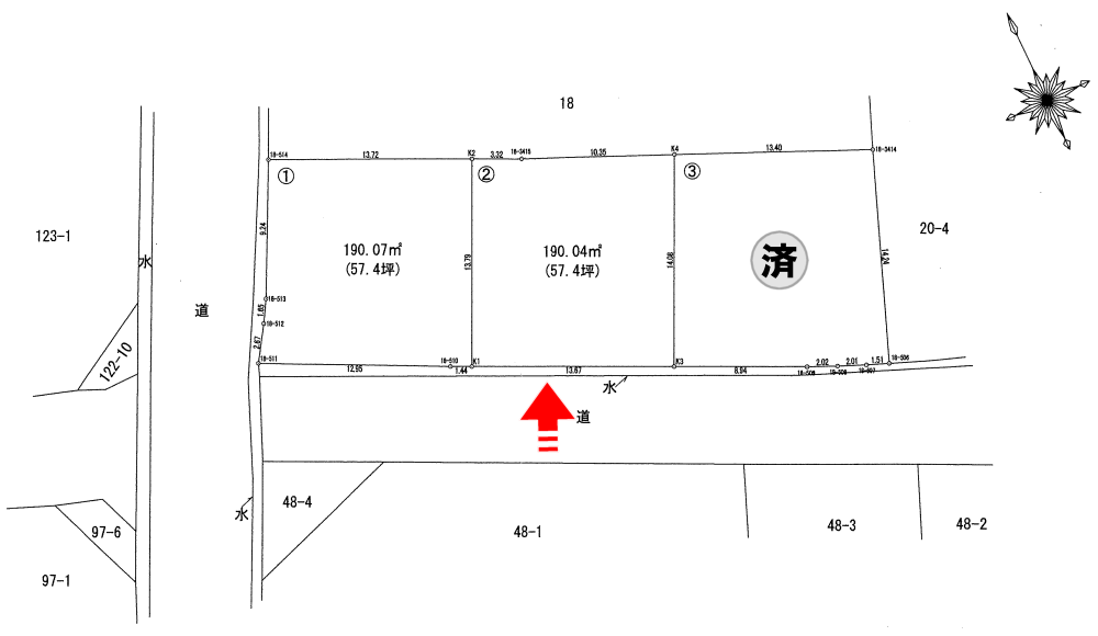 区画図 平川市尾上栄松 区画2