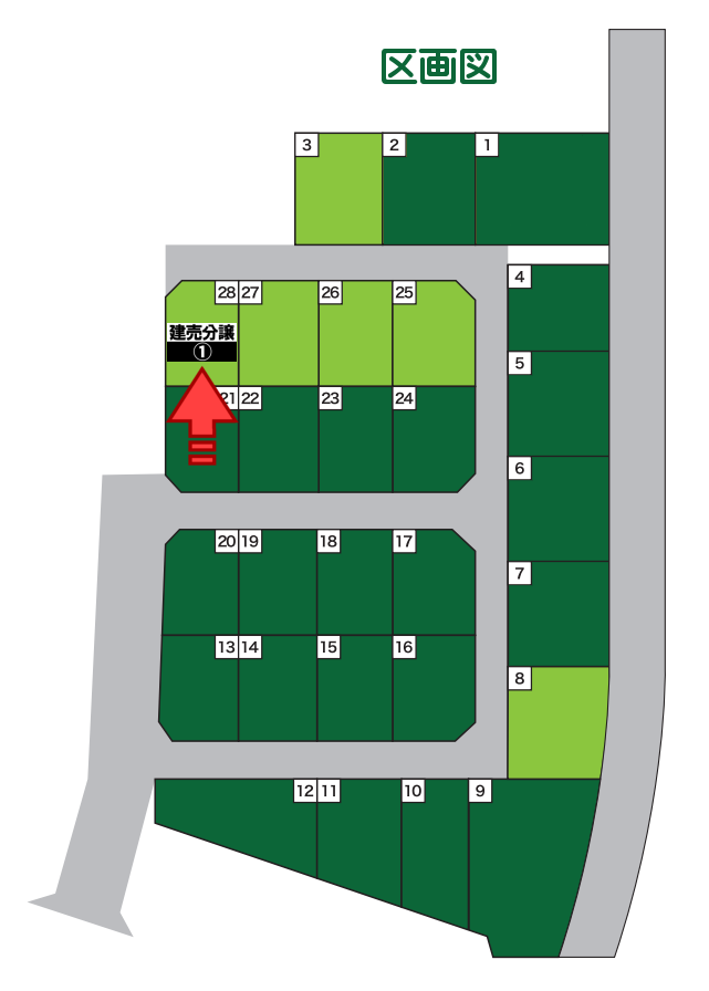 区画図 分譲地 レーブシティ川部 田舎館村川部中西田 区画28